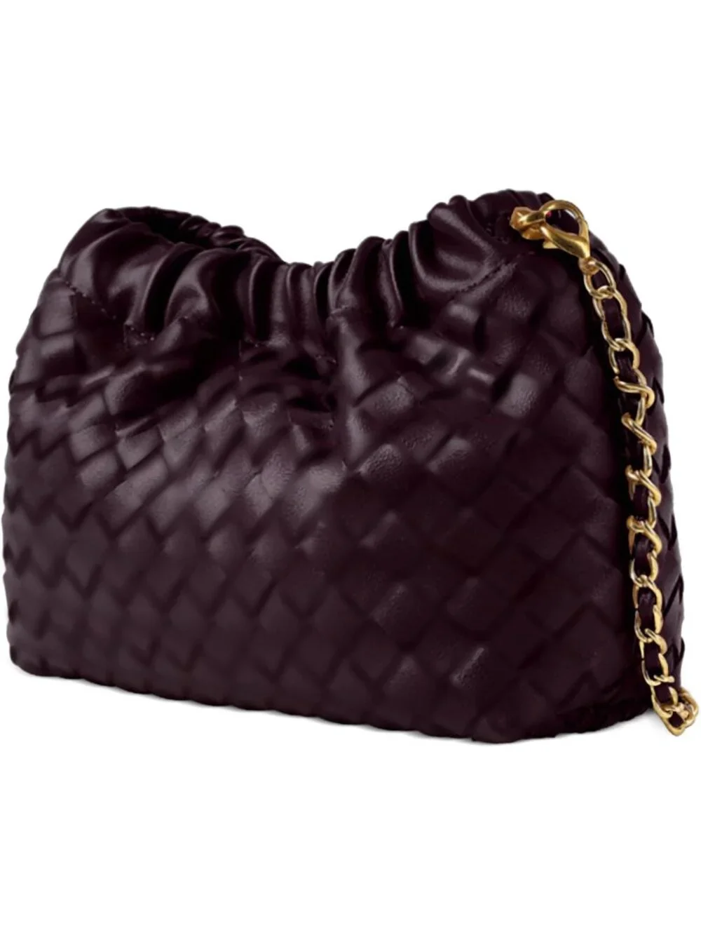 👜 Women's Dark Purple Faux Leather Crossbody Bag Trendy Dumpling Evening Purse